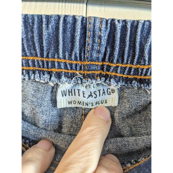 White Stag Women's Wide Leg High Rise Back Elastic Waist Blue Denim Jeans Sz 18 - Picture 3 of 3